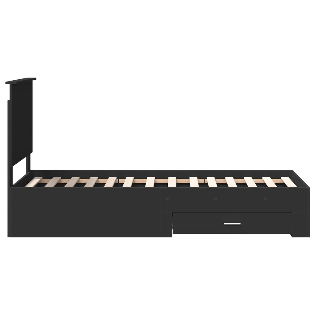 vidaXL Ramka łóżka Z zagłówkiem Czarny i Srebrny 70 x 190 cm