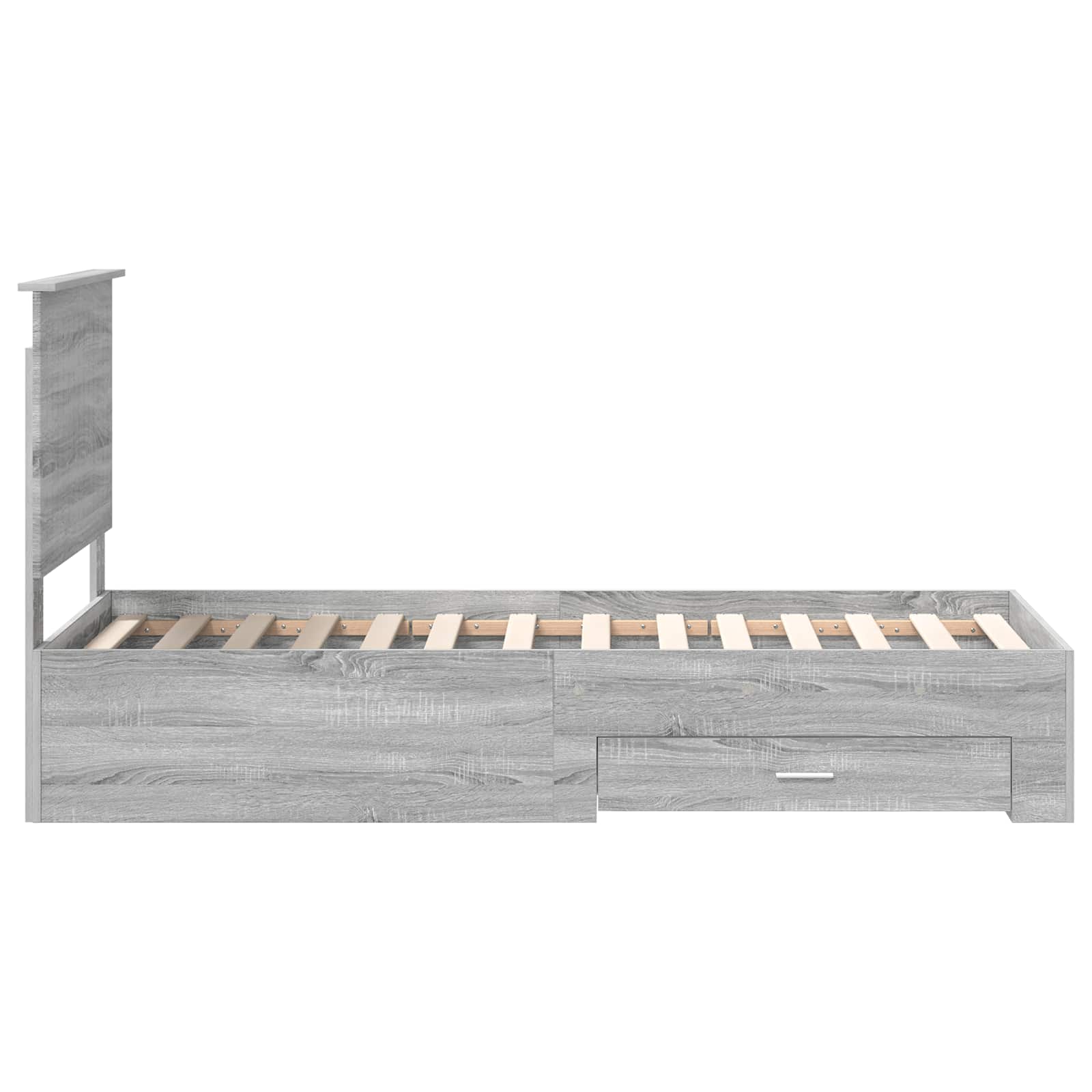 vidaXL Ramka łóżka Z zagłówkiem Szary Sonoma i srebro 70 x 190 cm