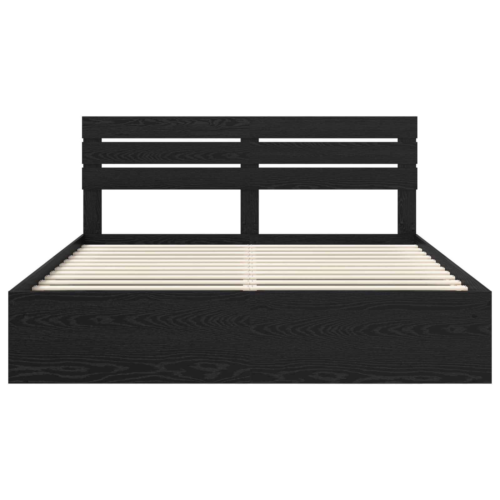 vidaXL Ramka łóżka Czarny 200 x 200 cm Lite drewno sosnowe