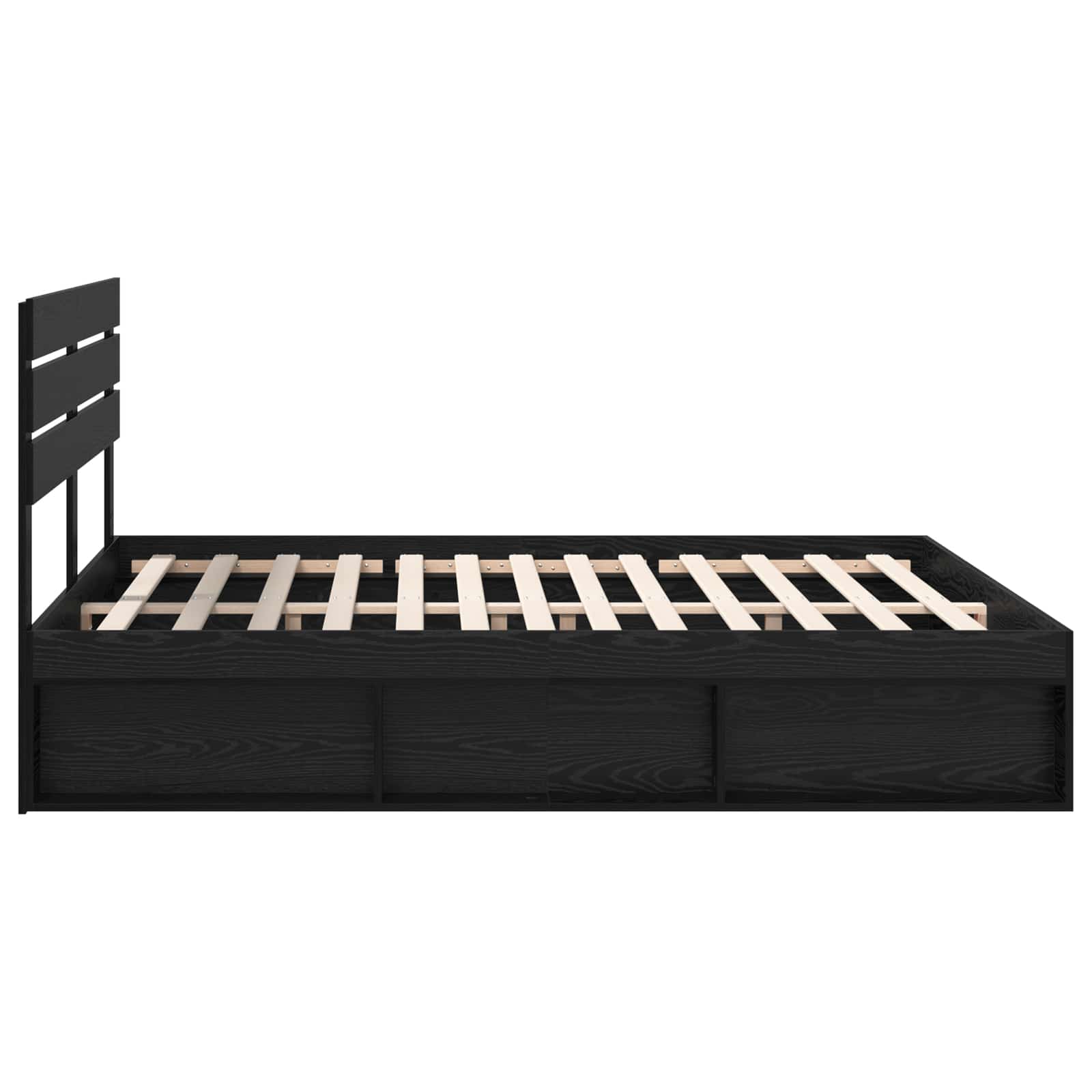 vidaXL Ramka łóżka Czarny 200 x 200 cm Lite drewno sosnowe