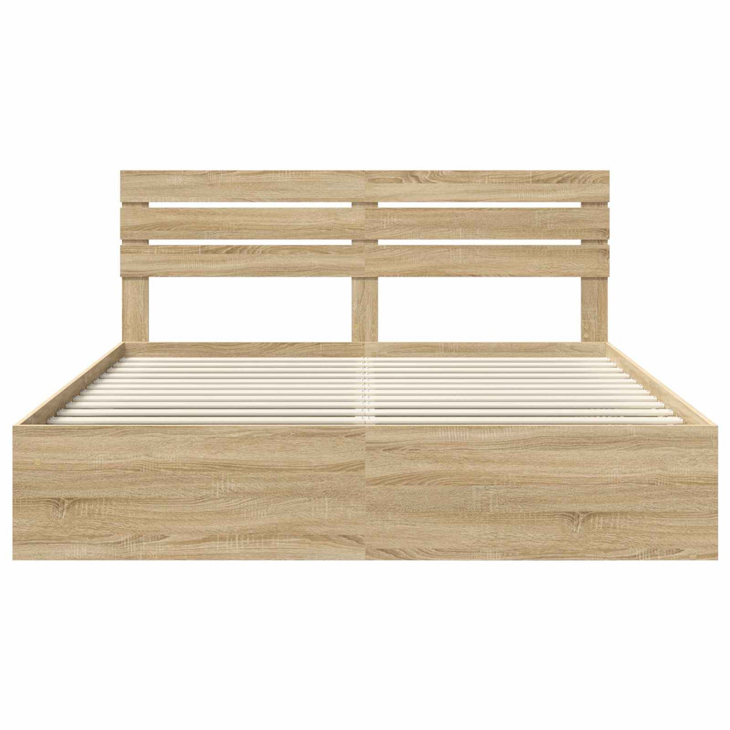 vidaXL Ramka łóżka Sonoma 200 x 200 cm Lite drewno sosnowe