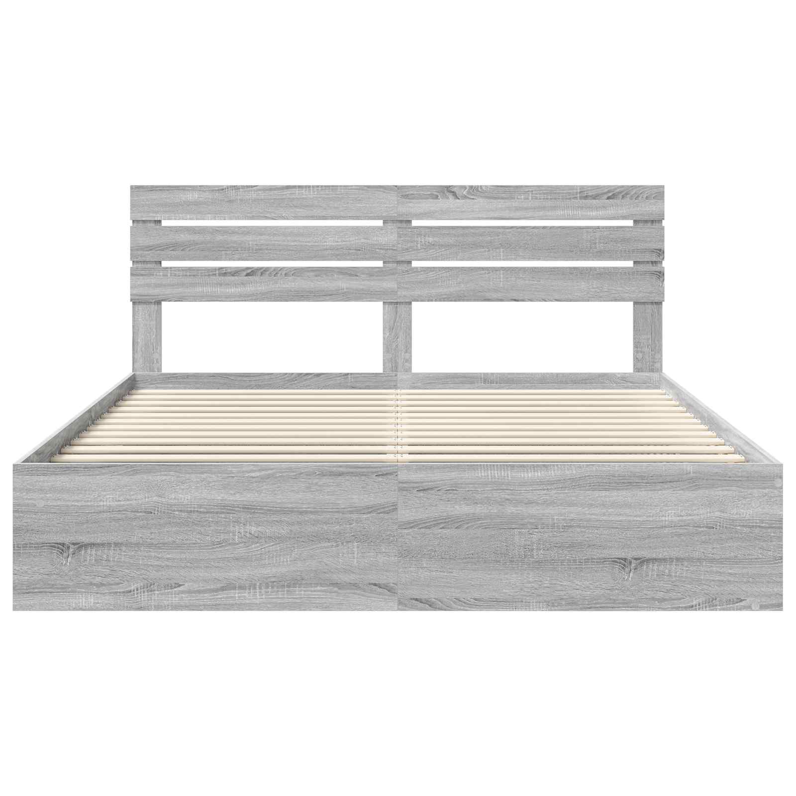 vidaXL Ramka łóżka Szary Sonoma 200 x 200 cm Lite drewno sosnowe