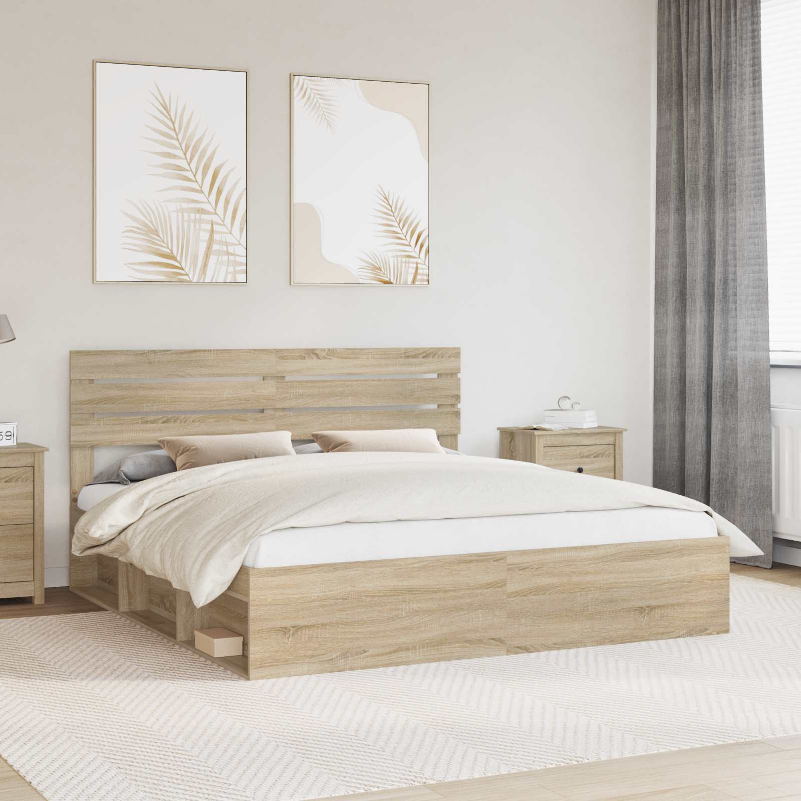 vidaXL Ramka łóżka Sonoma 180 x 200 cm Lite drewno sosnowe