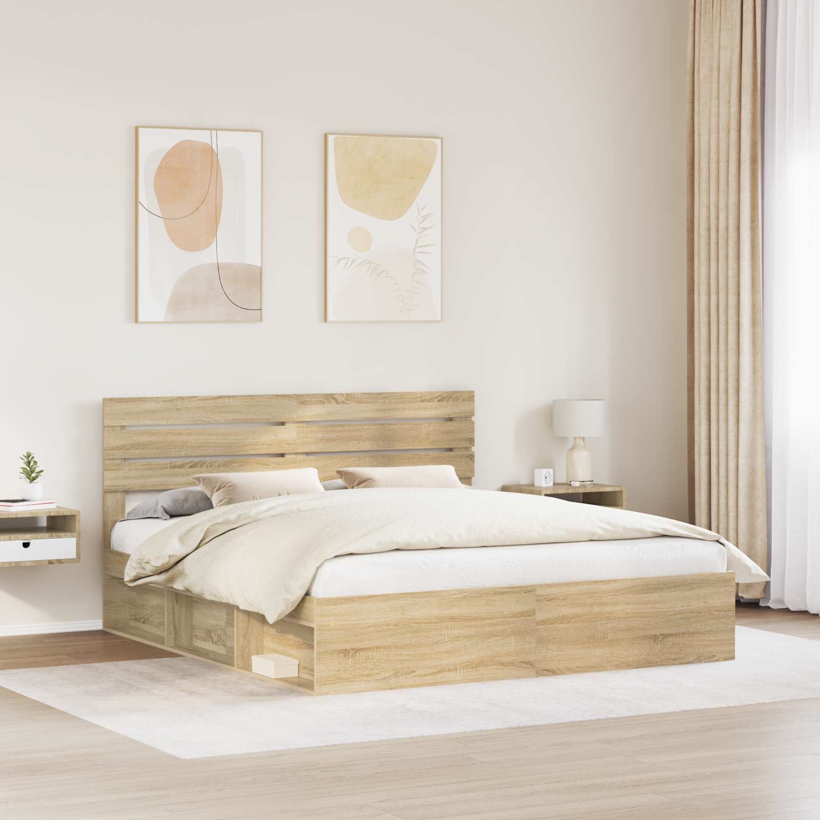 vidaXL Ramka łóżka Sonoma 180 x 200 cm Lite drewno sosnowe
