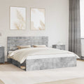 vidaXL Ramka łóżka Betonowy 180 x 200 cm Lite drewno sosnowe