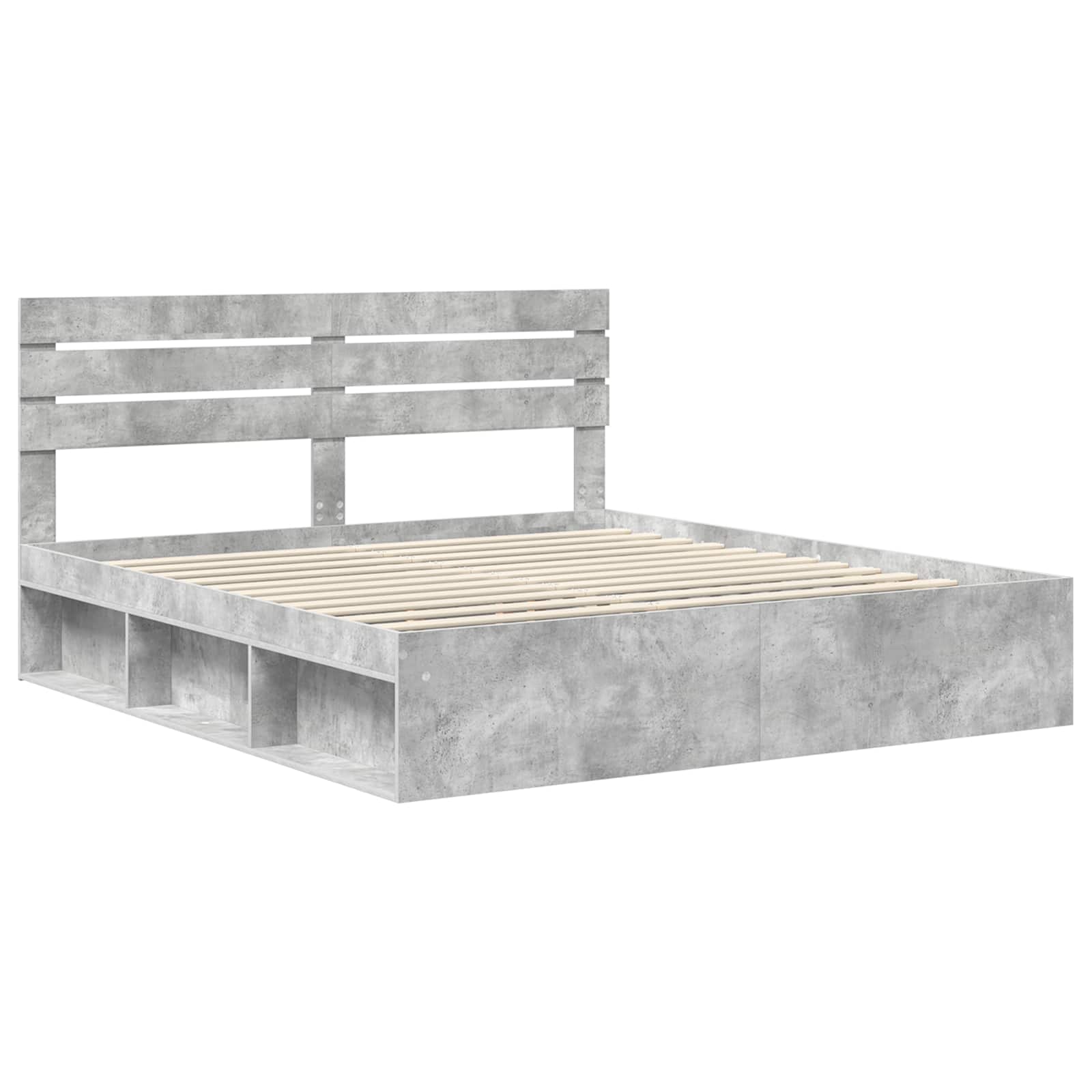 vidaXL Ramka łóżka Betonowy 180 x 200 cm Lite drewno sosnowe