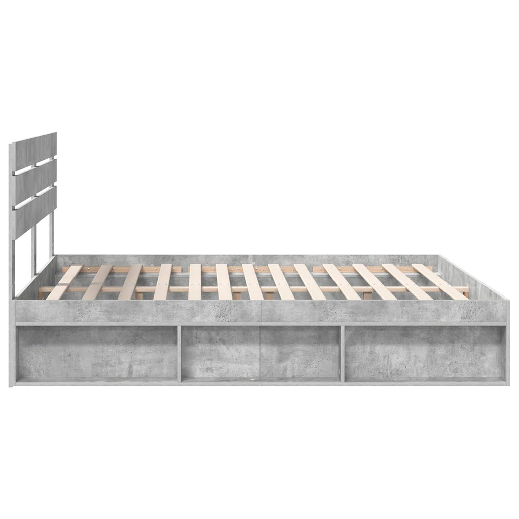 vidaXL Ramka łóżka Betonowy 180 x 200 cm Lite drewno sosnowe