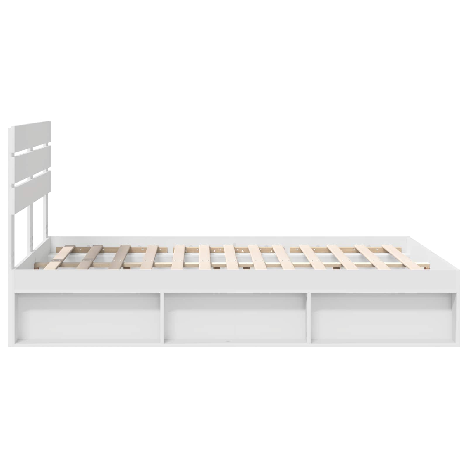 vidaXL Ramka łóżka Z zagłówkiem Biały 160 x 200 cm Lite drewno sosnowe
