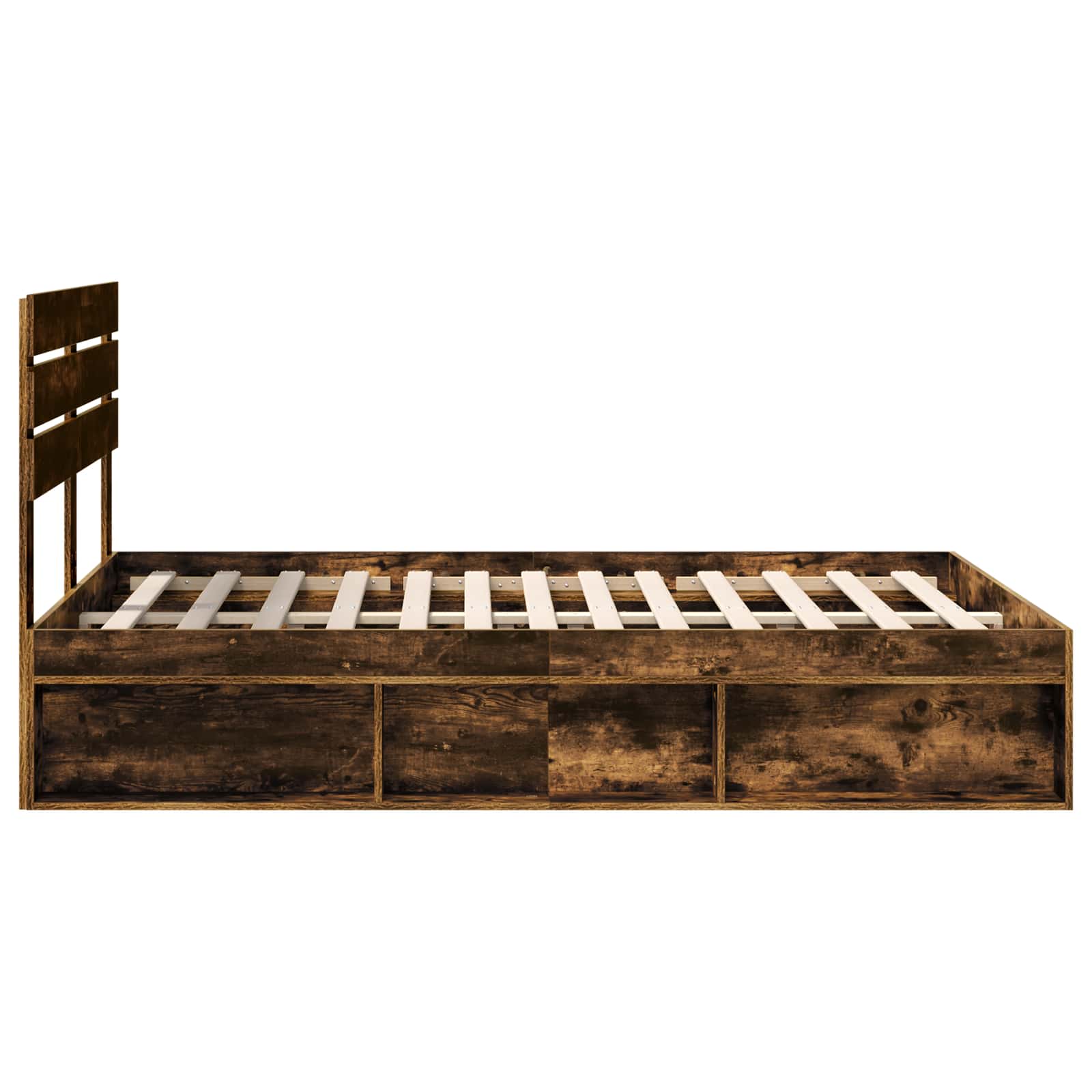 vidaXL Ramka łóżka Dąb wędzony 150 x 200 cm Lite drewno sosnowe