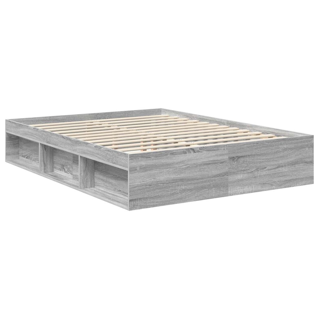 vidaXL Ramka łóżka Szary Sonoma 150 x 200 cm Lite drewno sosnowe