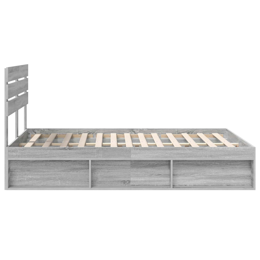 vidaXL Ramka łóżka Szary Sonoma 150 x 200 cm Lite drewno sosnowe