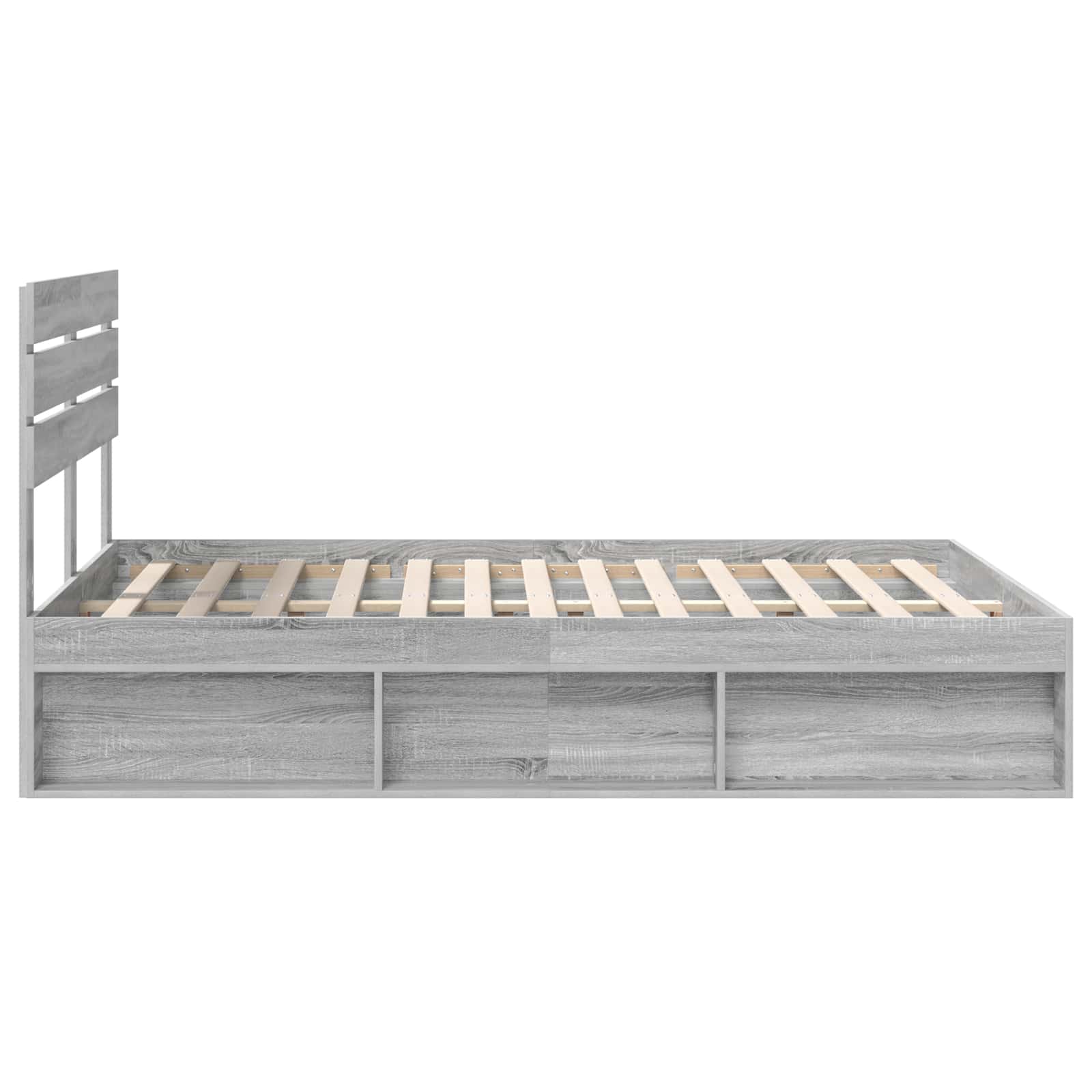 vidaXL Ramka łóżka Szary Sonoma 150 x 200 cm Lite drewno sosnowe