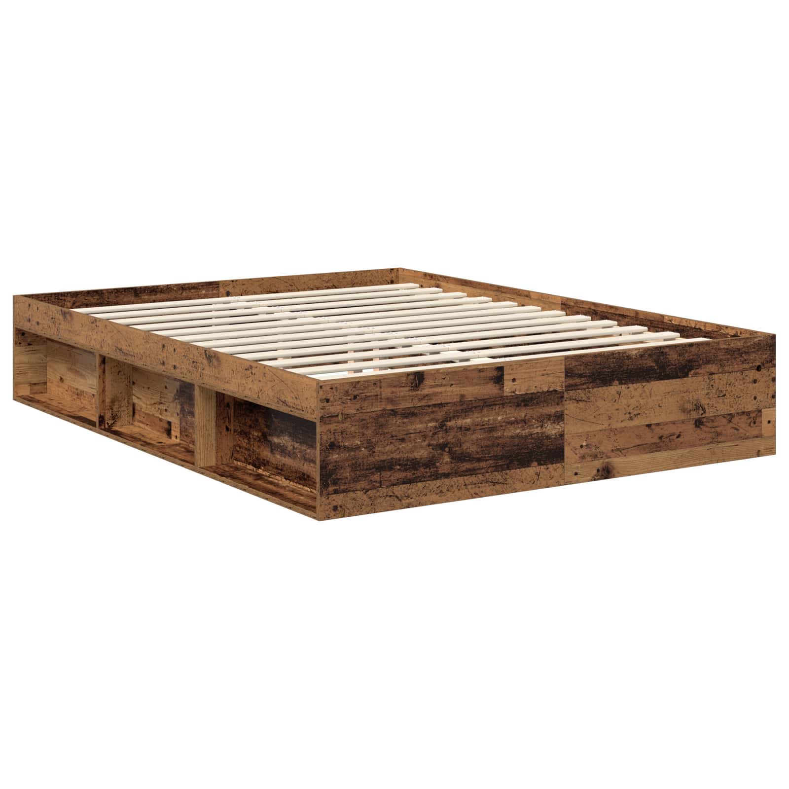 vidaXL Ramka łóżka Stare drewno 150 x 200 cm Lite drewno sosnowe