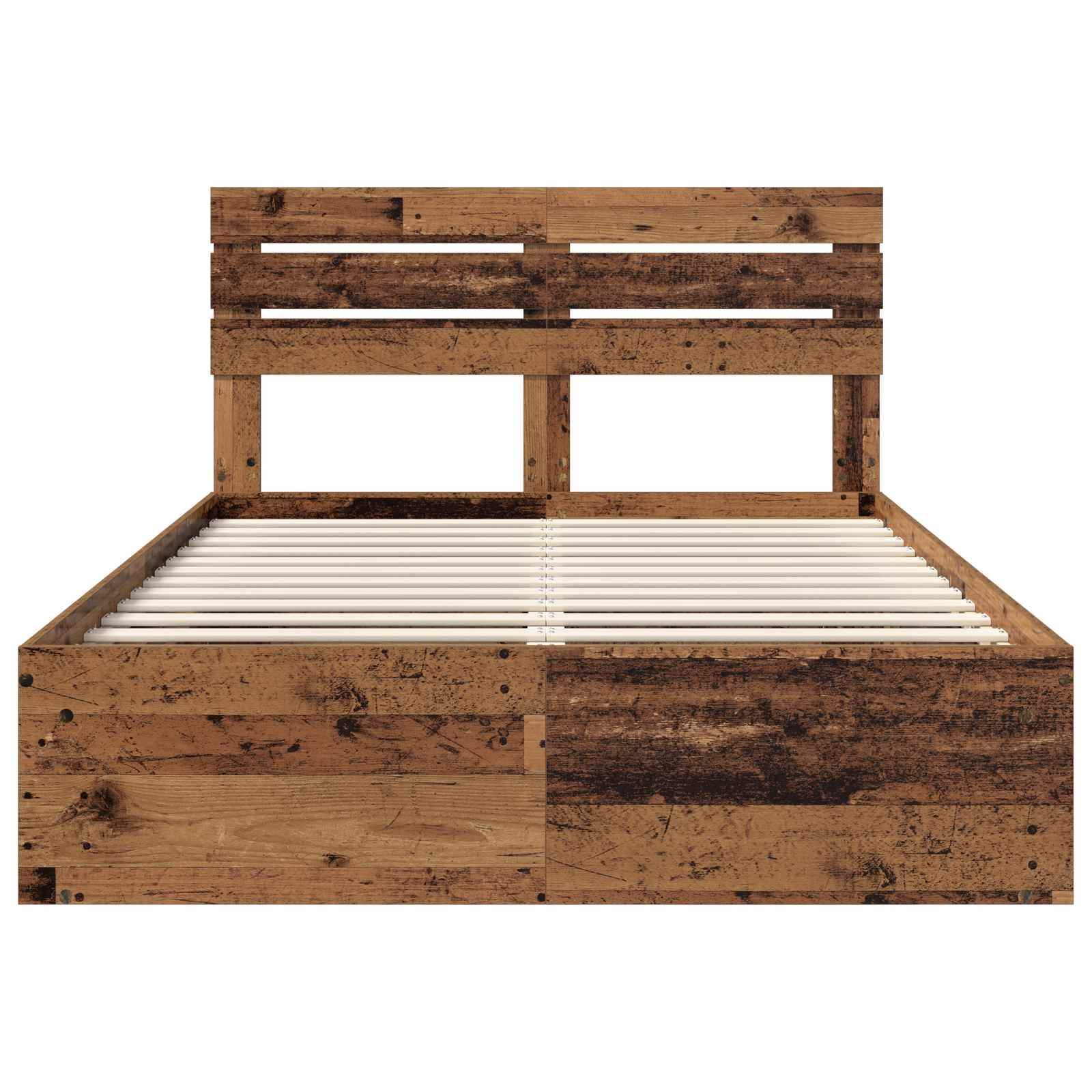 vidaXL Ramka łóżka Stare drewno 150 x 200 cm Lite drewno sosnowe