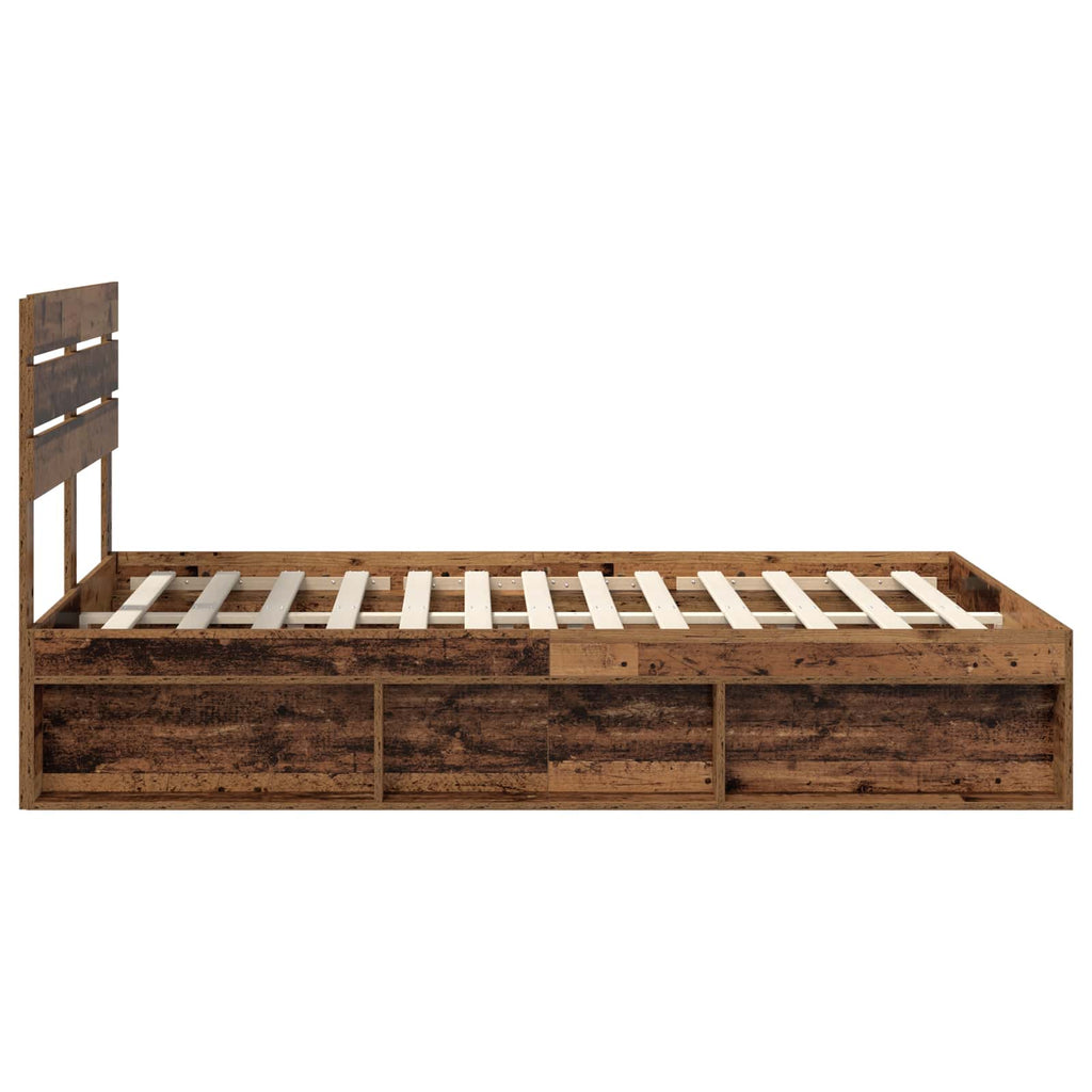 vidaXL Ramka łóżka Stare drewno 150 x 200 cm Lite drewno sosnowe