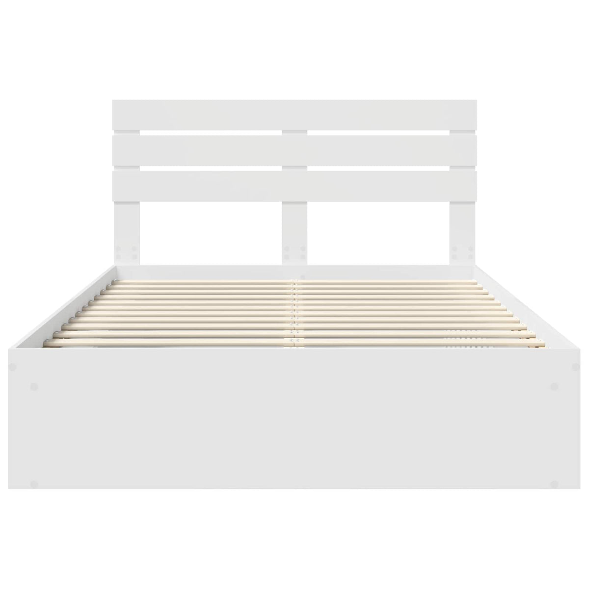 vidaXL Ramka łóżka Z zagłówkiem Biały 140 x 200 cm Lite drewno sosnowe