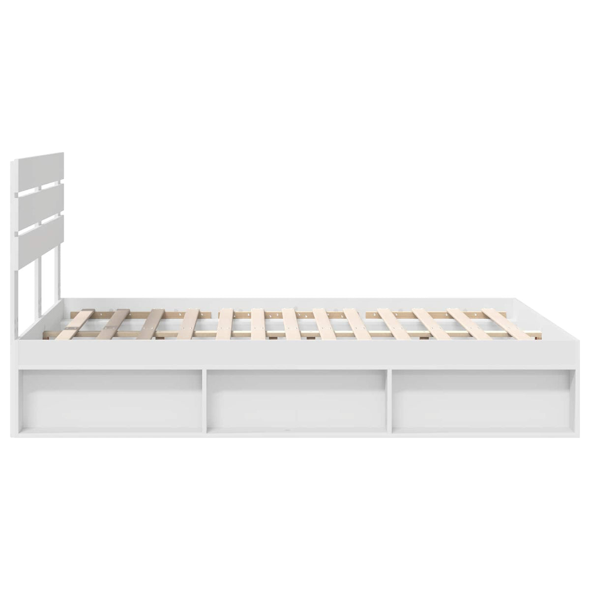 vidaXL Ramka łóżka Z zagłówkiem Biały 140 x 200 cm Lite drewno sosnowe