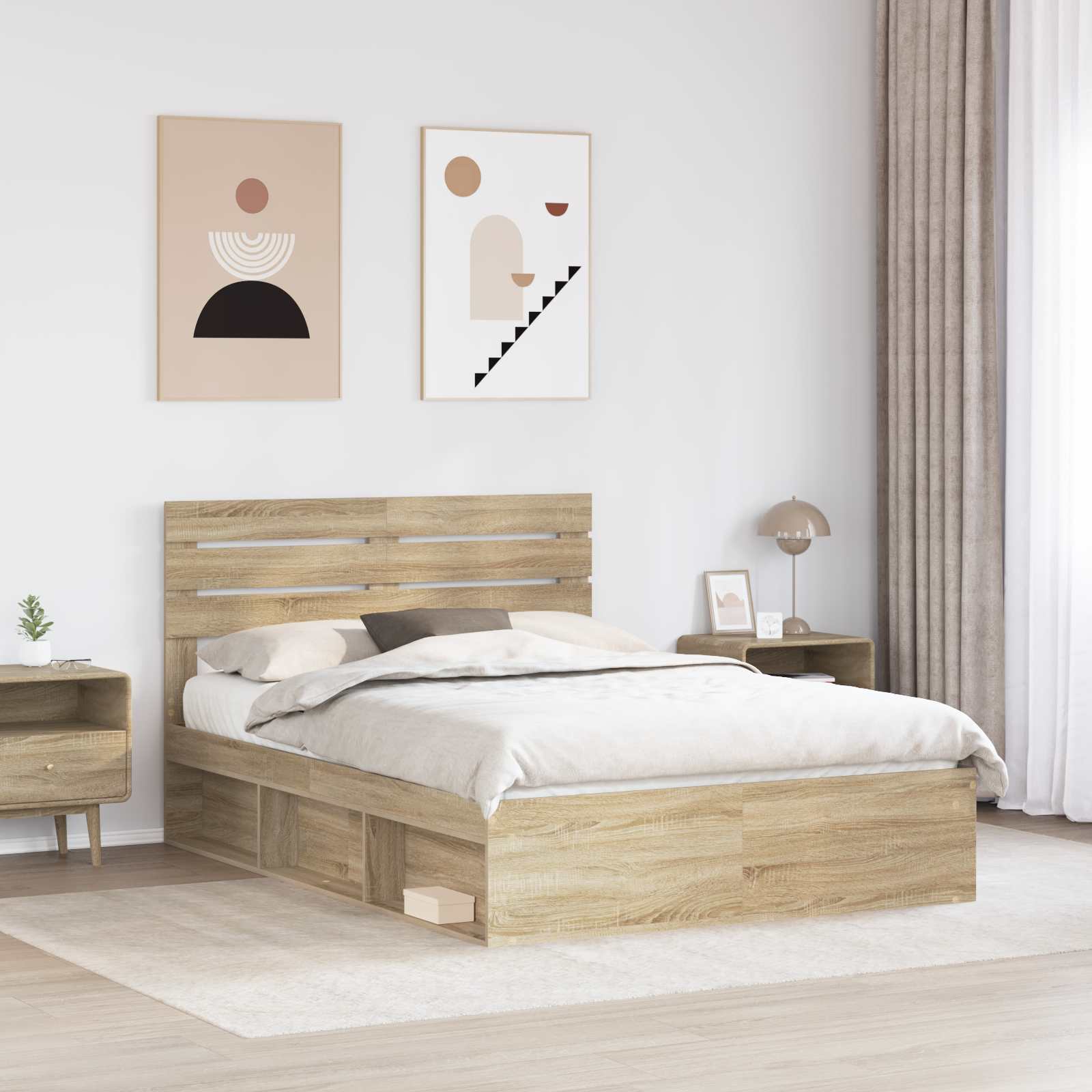 vidaXL Ramka łóżka Sonoma 140 x 200 cm Lite drewno sosnowe