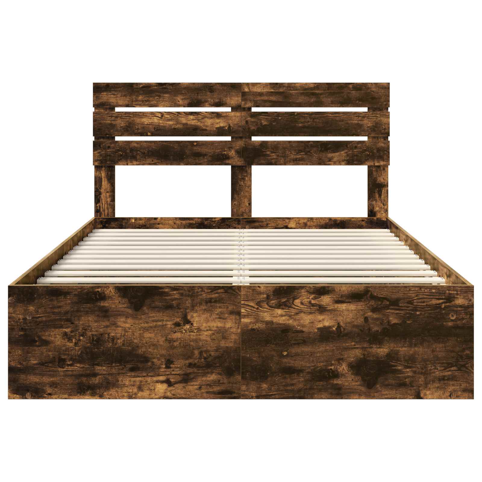 vidaXL Ramka łóżka Dąb wędzony 140 x 200 cm Lite drewno sosnowe