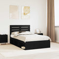vidaXL Ramka łóżka Czarny 135 x 190 cm Lite drewno sosnowe