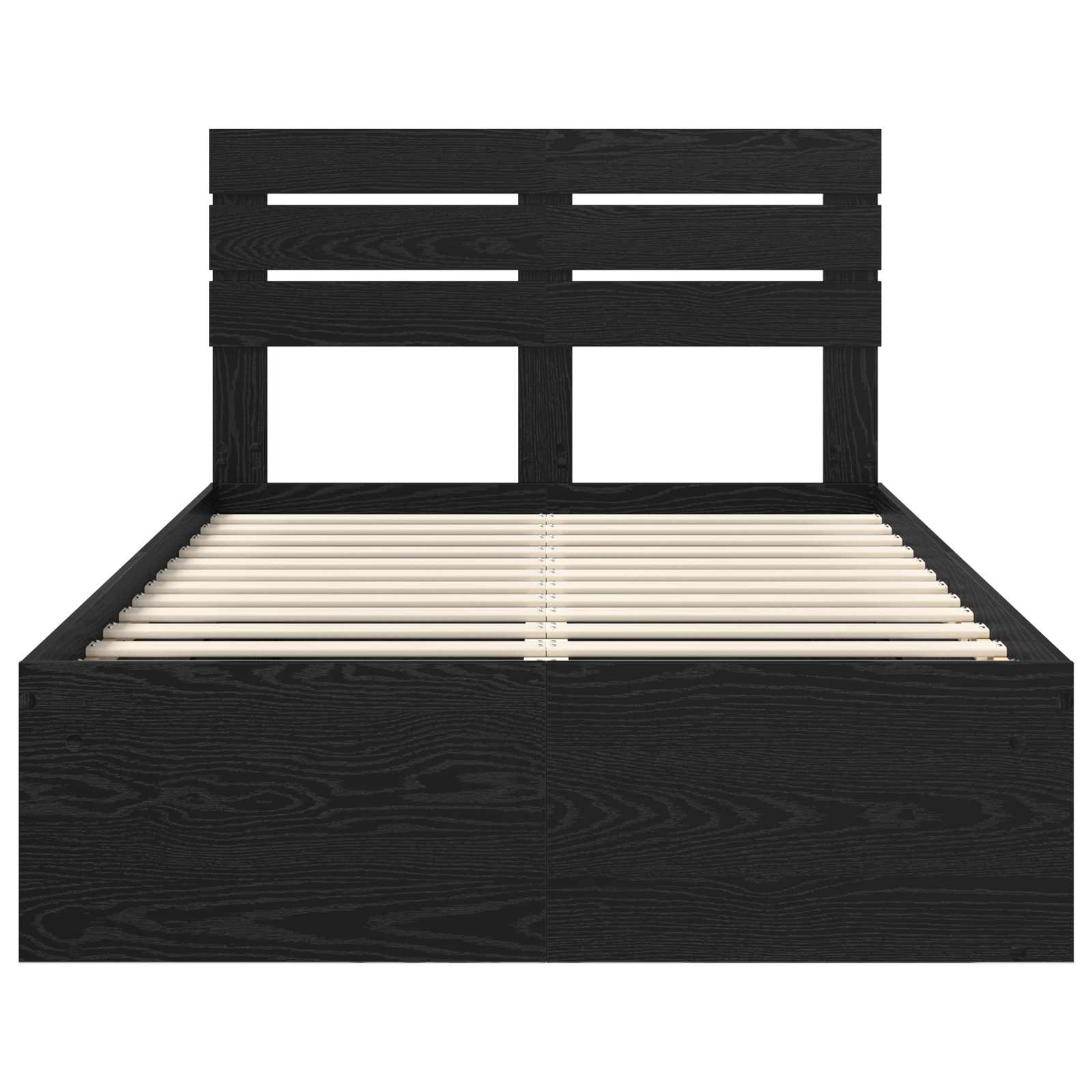 vidaXL Ramka łóżka Czarny 135 x 190 cm Lite drewno sosnowe