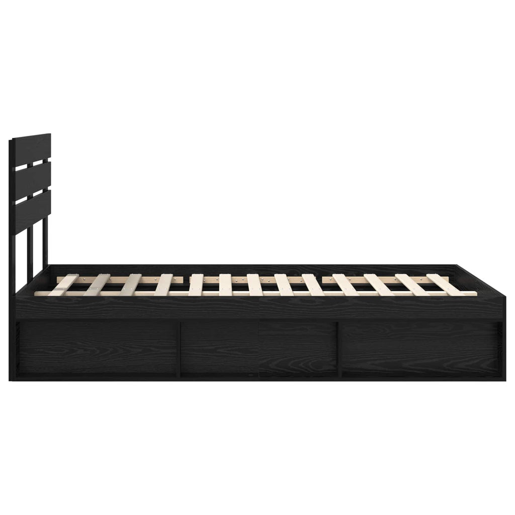 vidaXL Ramka łóżka Czarny 135 x 190 cm Lite drewno sosnowe
