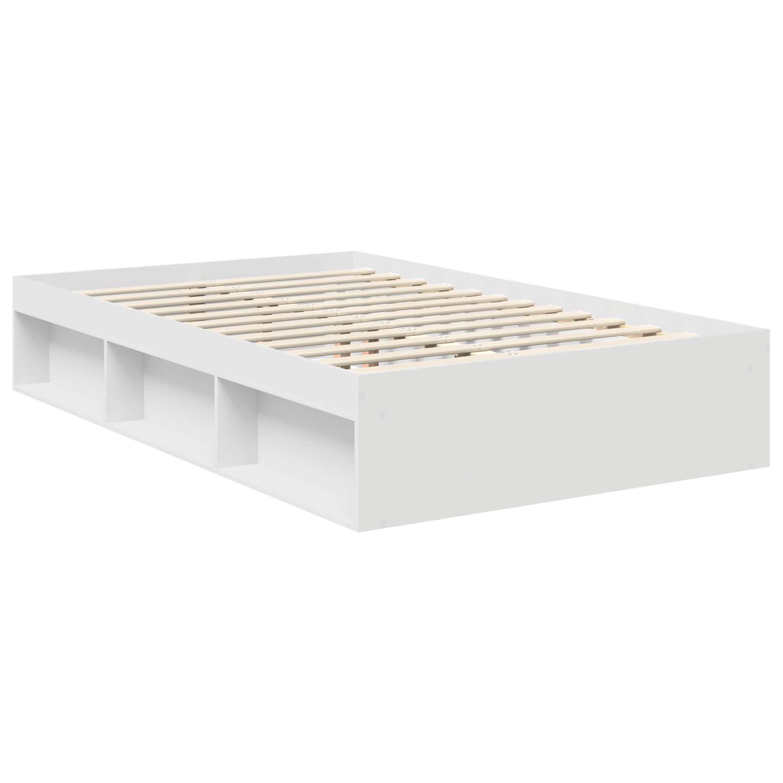 vidaXL Ramka łóżka Z zagłówkiem Biały 120 x 200 cm Lite drewno sosnowe