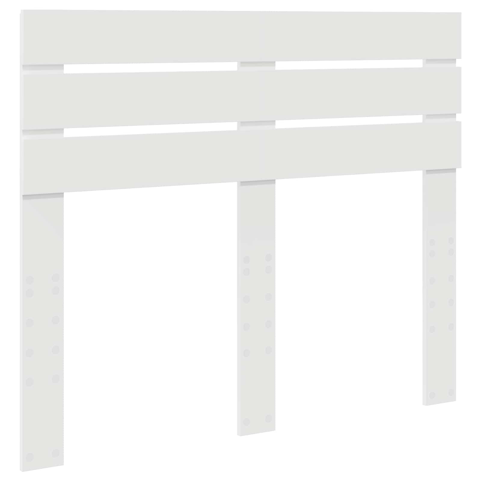 vidaXL Ramka łóżka Z zagłówkiem Biały 120 x 200 cm Lite drewno sosnowe