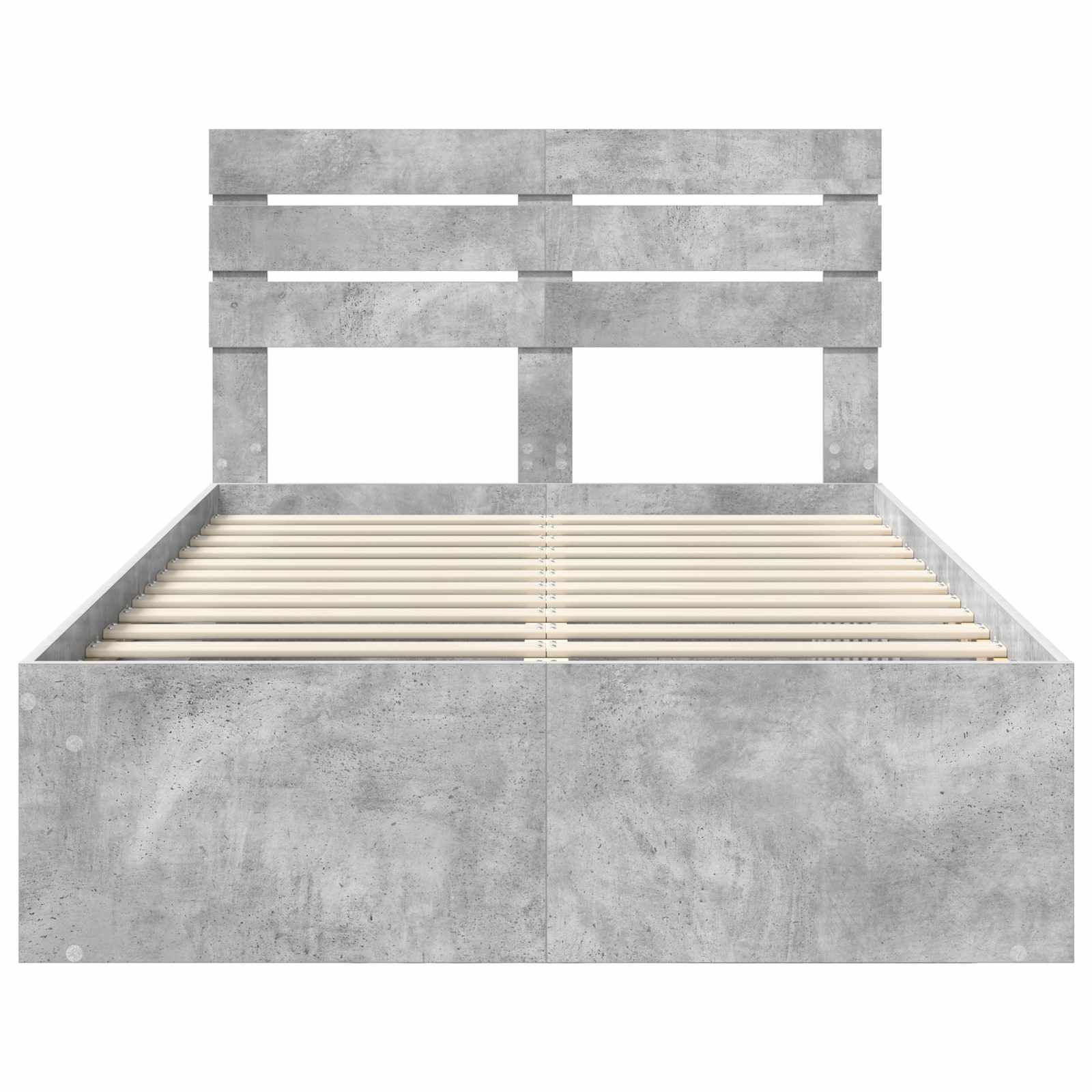 vidaXL Ramka łóżka Betonowy 120 x 200 cm Lite drewno sosnowe