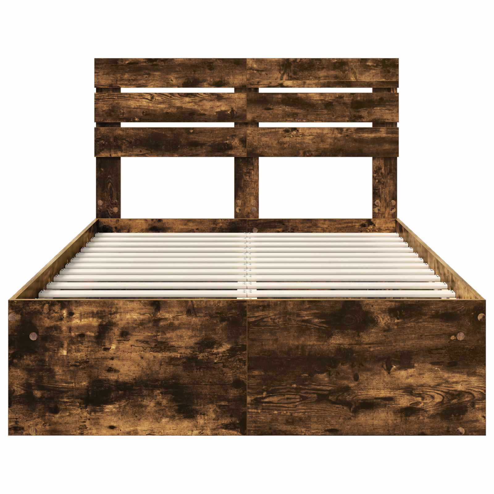 vidaXL Ramka łóżka Dąb wędzony 120 x 200 cm Lite drewno sosnowe