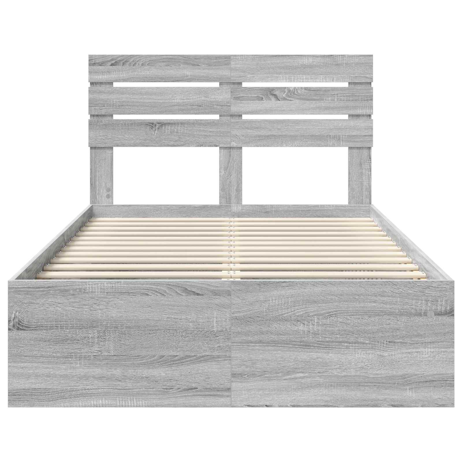 vidaXL Ramka łóżka Szary Sonoma 120 x 190 cm Lite drewno sosnowe