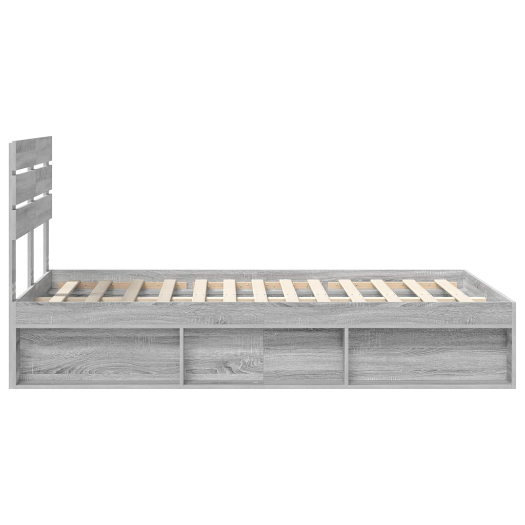 vidaXL Ramka łóżka Szary Sonoma 120 x 190 cm Lite drewno sosnowe