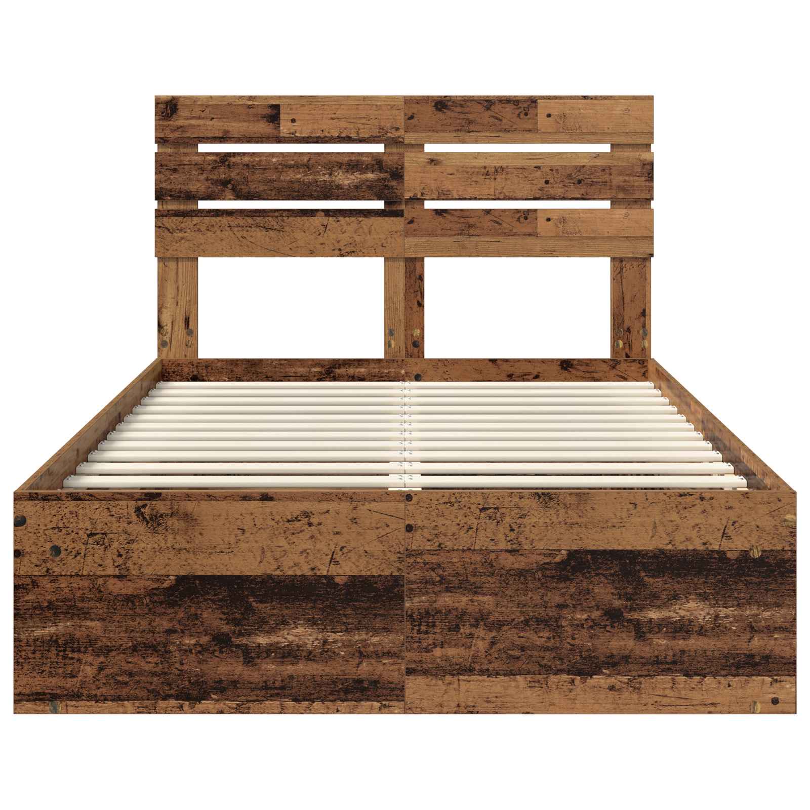 vidaXL Ramka łóżka Stare drewno 120 x 190 cm Lite drewno sosnowe