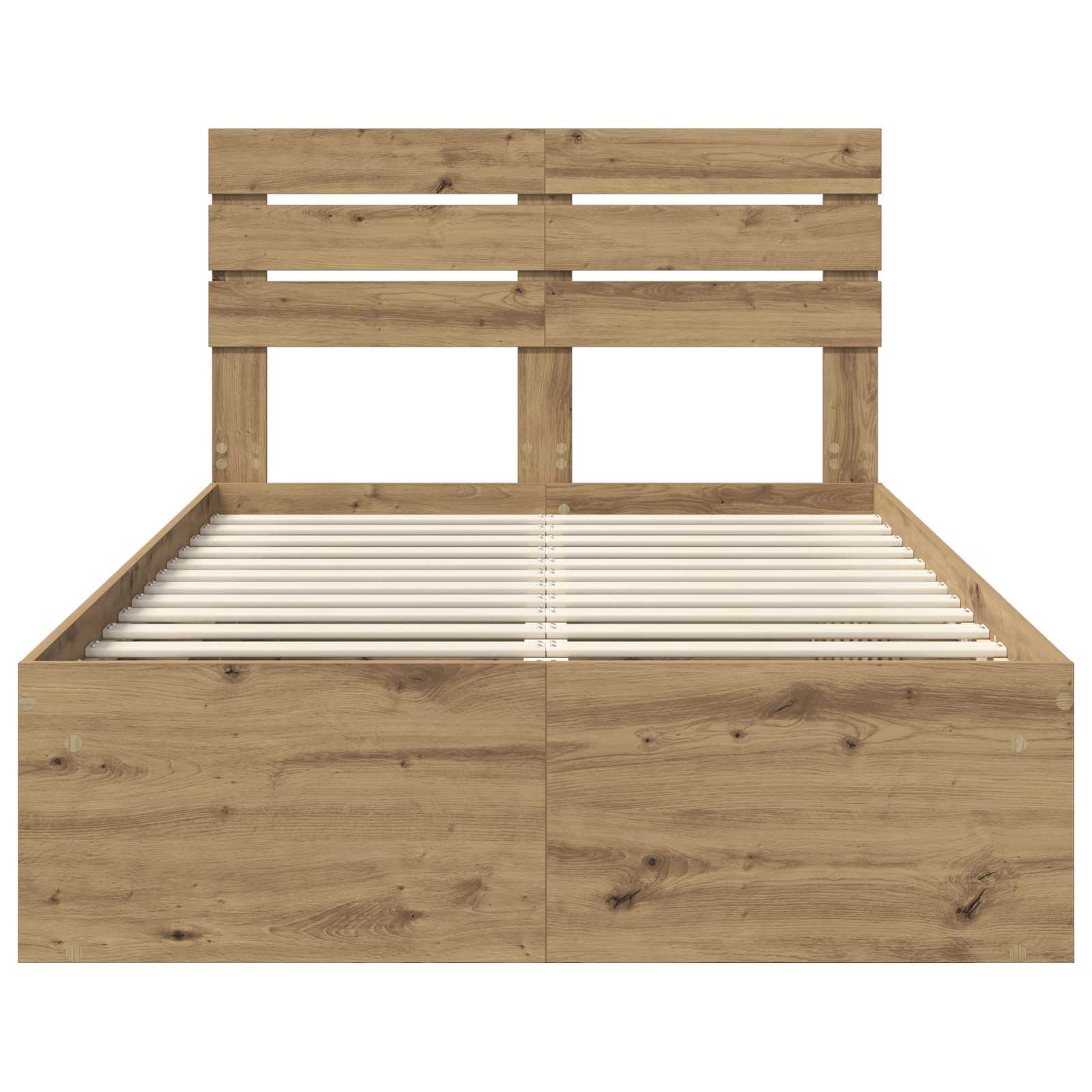vidaXL Ramka łóżka Dąb rzemieślniczy 120 x 190 cm Lite drewno sosnowe