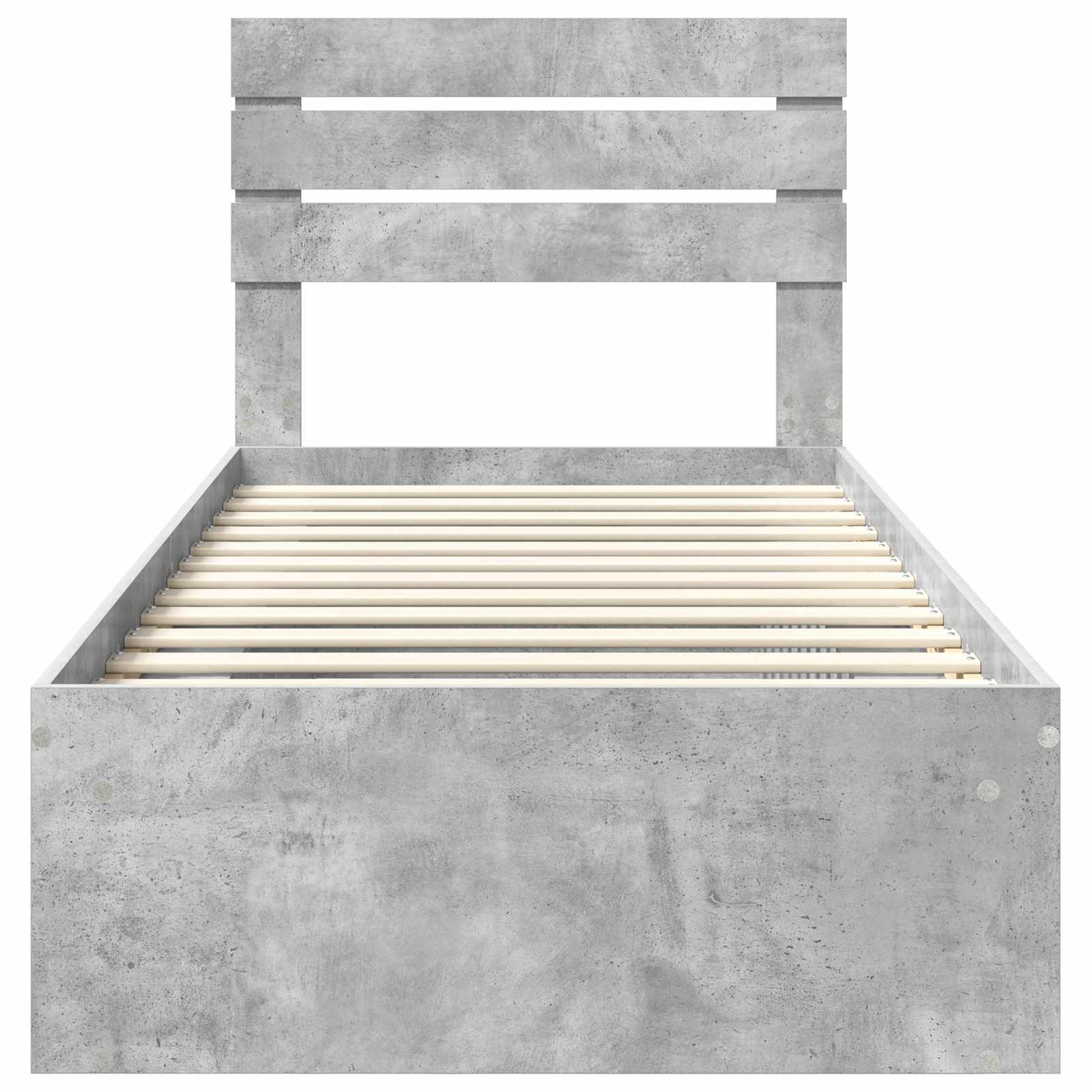 vidaXL Ramka łóżka Szary beton 100 x 200 cm Lite drewno sosnowe