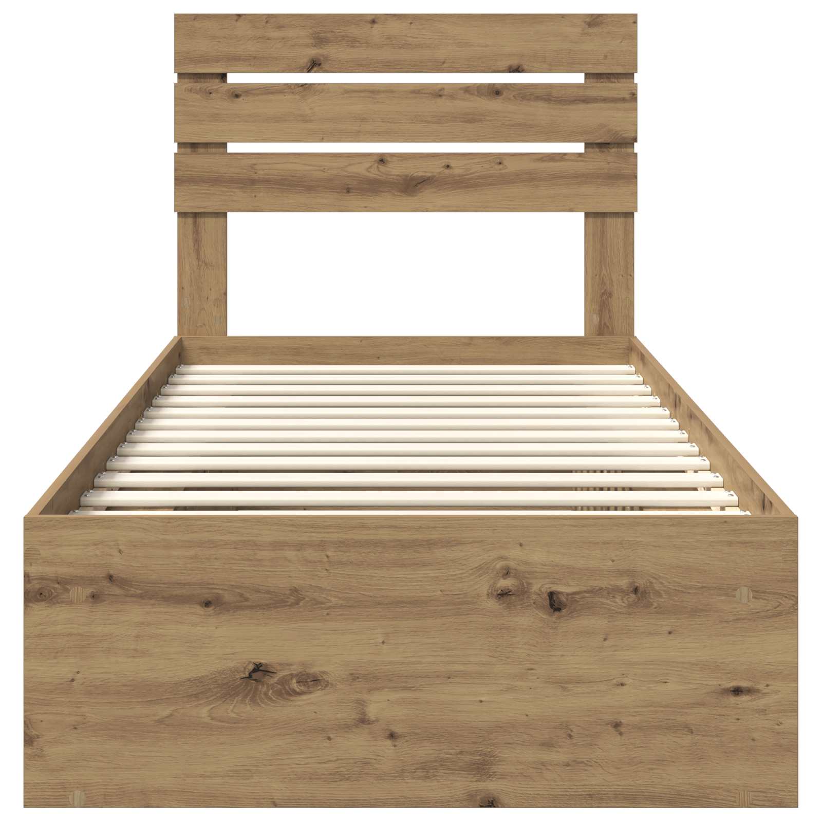 vidaXL Ramka łóżka Dąb rzemieślniczy 100 x 200 cm Lite drewno sosnowe