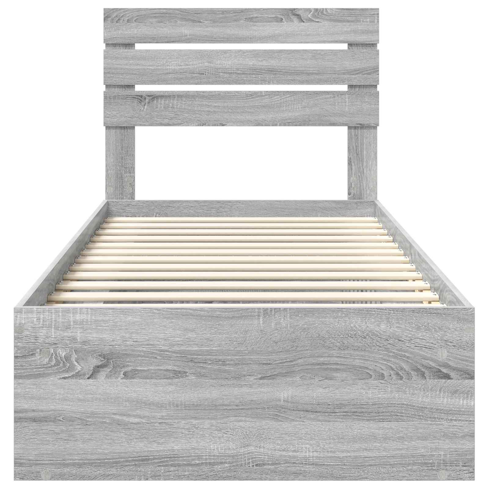 vidaXL Ramka łóżka Szary Sonoma 90 x 200 cm Lite drewno sosnowe