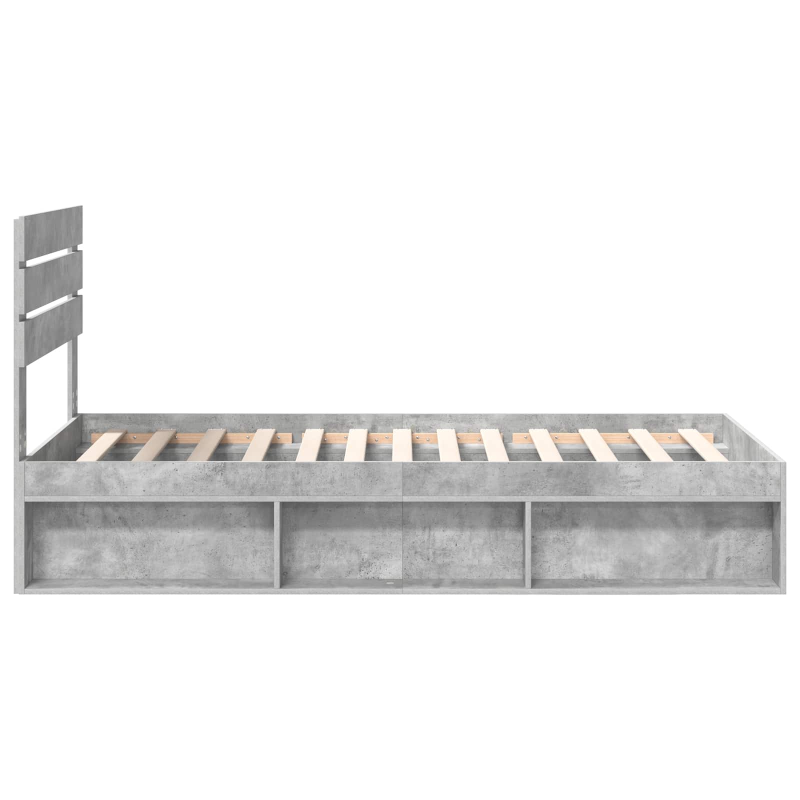 vidaXL Ramka łóżka Szary beton 90 x 190 cm Lite drewno sosnowe