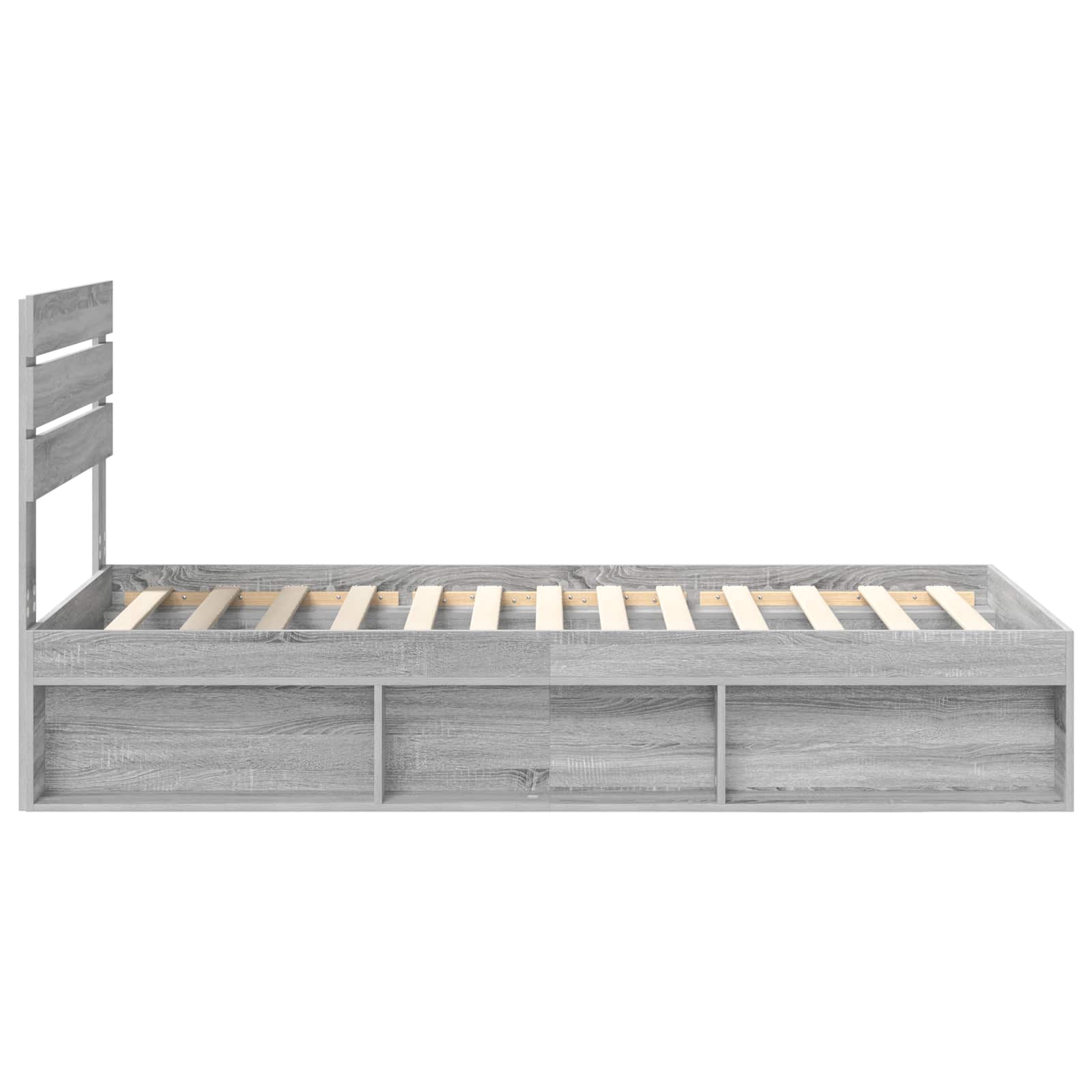 vidaXL Ramka łóżka Szary Sonoma 90 x 190 cm Lite drewno sosnowe