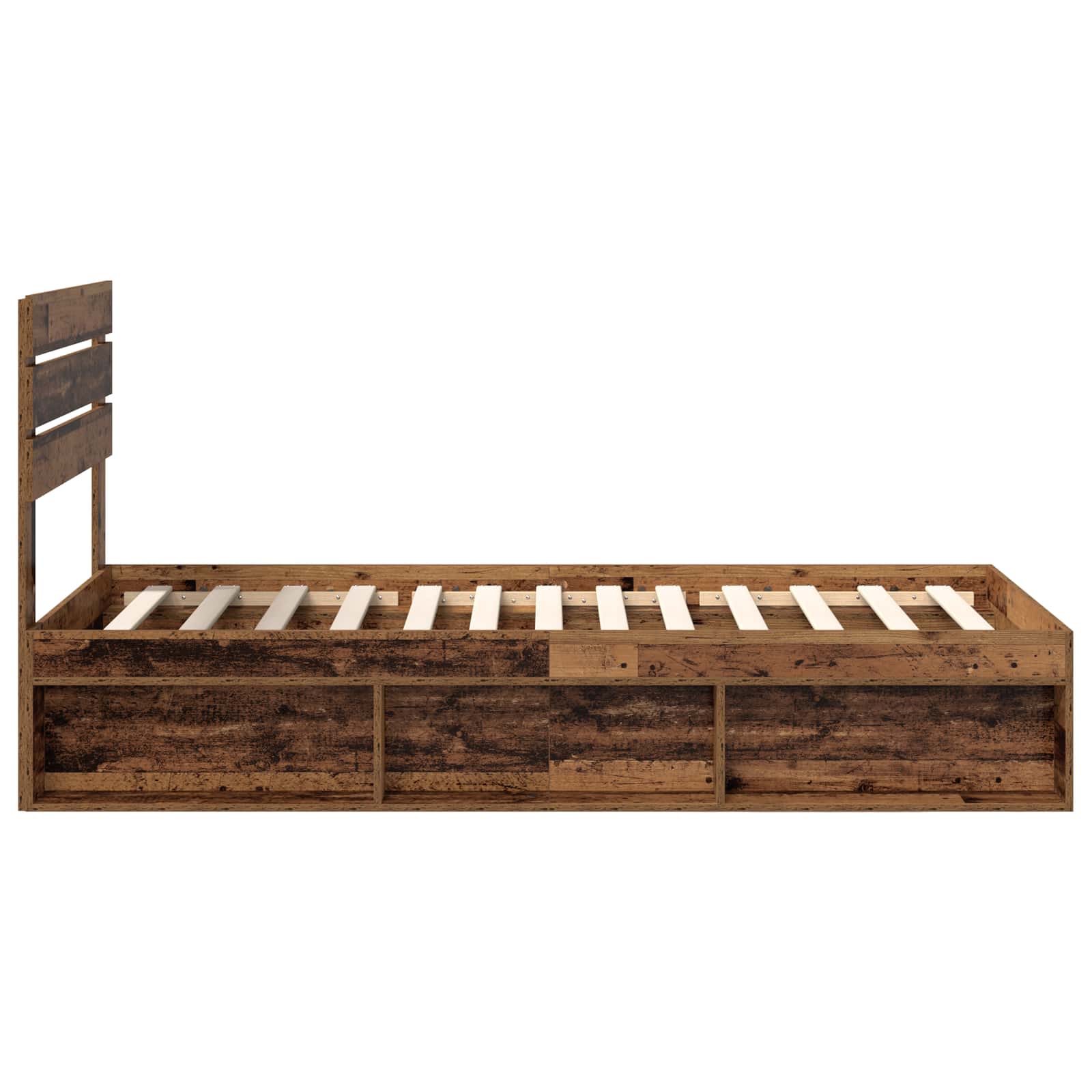 vidaXL Ramka łóżka Stare drewno 90 x 190 cm Lite drewno sosnowe