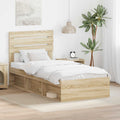 vidaXL Ramka łóżka Dąb Sonoma 75 x 190 cm Lite drewno sosnowe