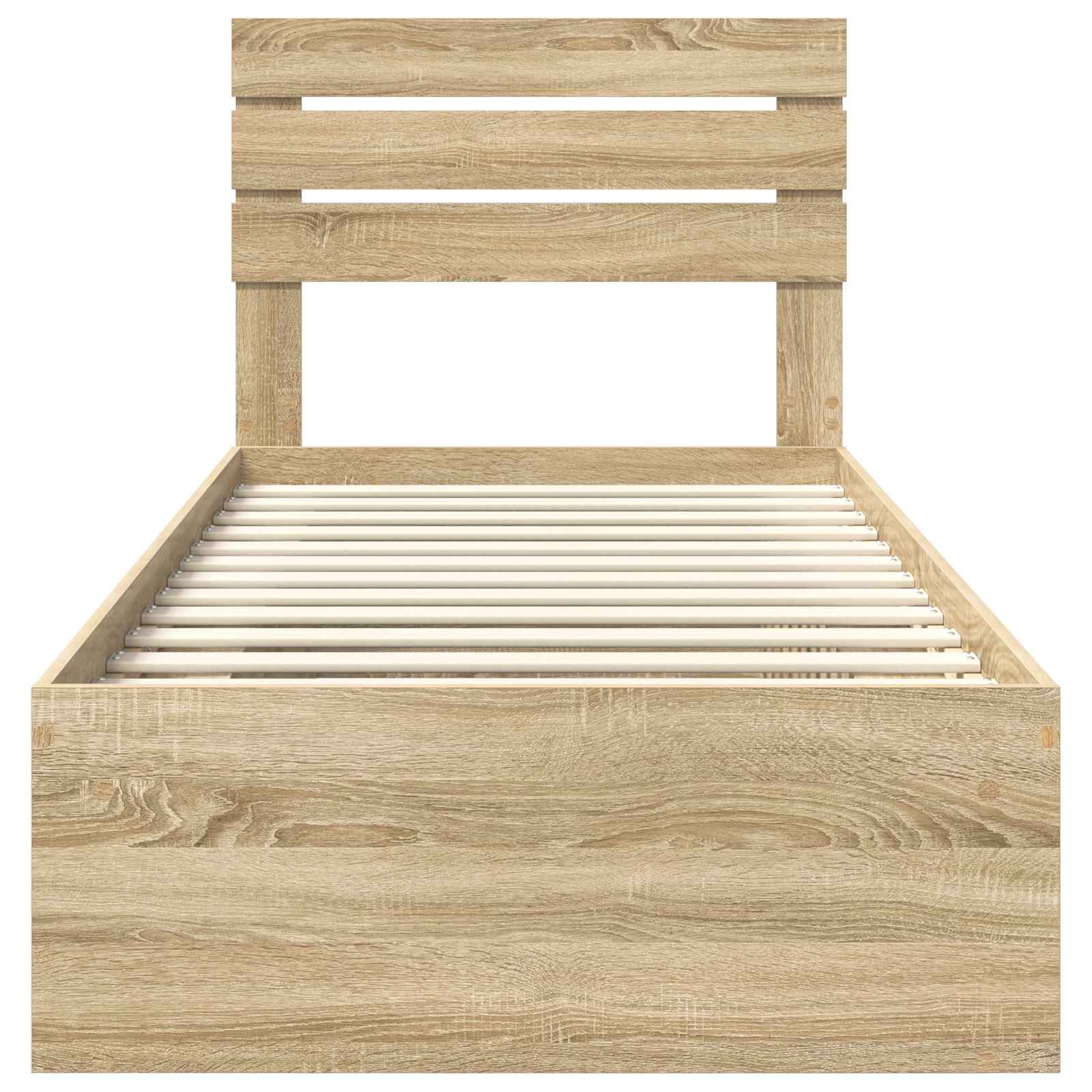 vidaXL Ramka łóżka Dąb Sonoma 75 x 190 cm Lite drewno sosnowe