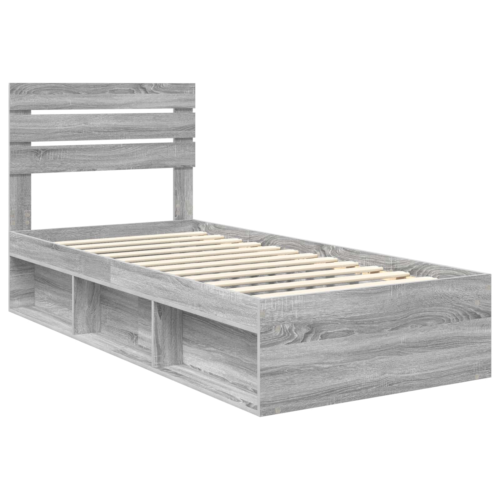 vidaXL Ramka łóżka Szary Sonoma 75 x 190 cm Lite drewno sosnowe