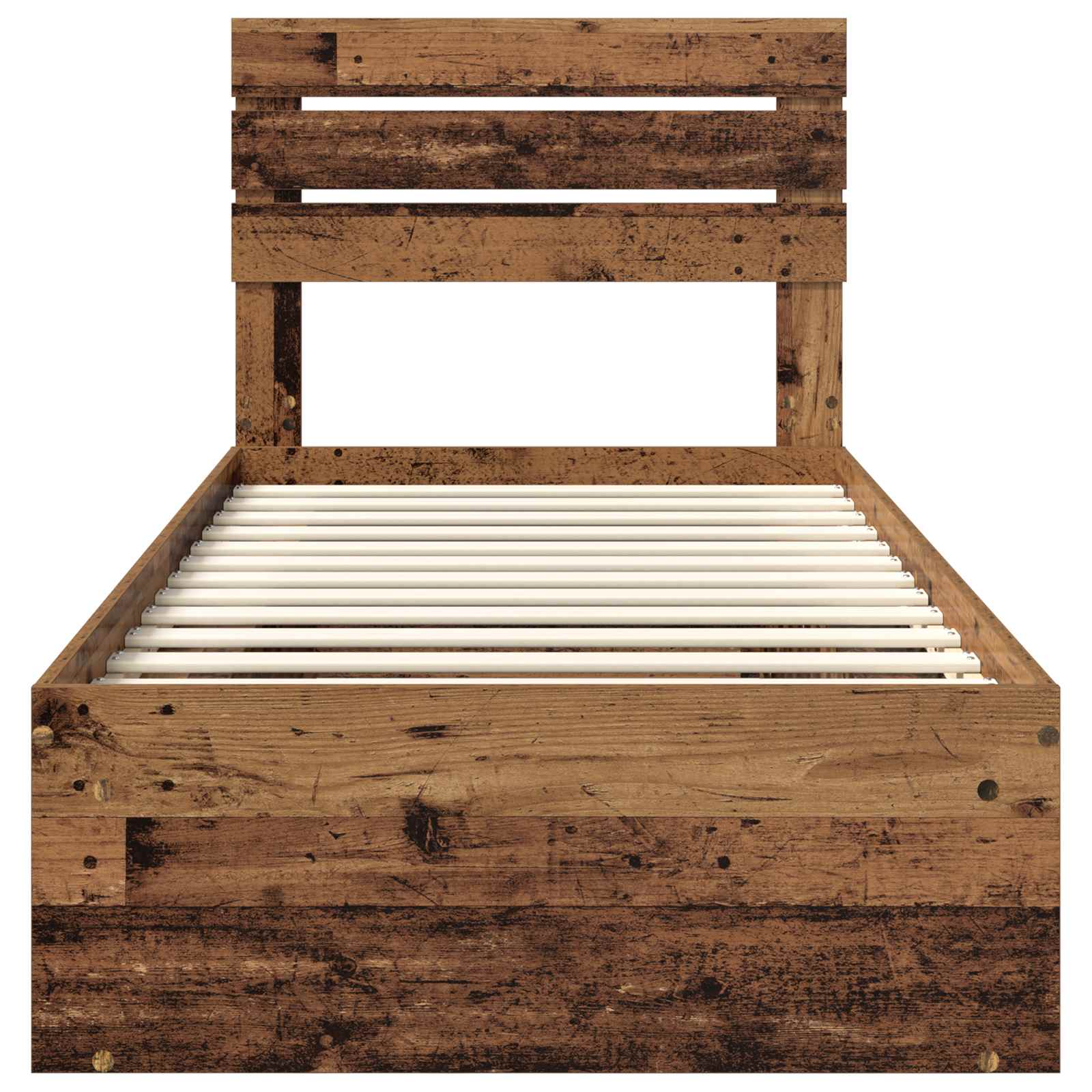 vidaXL Ramka łóżka Stare drewno 75 x 190 cm Lite drewno sosnowe