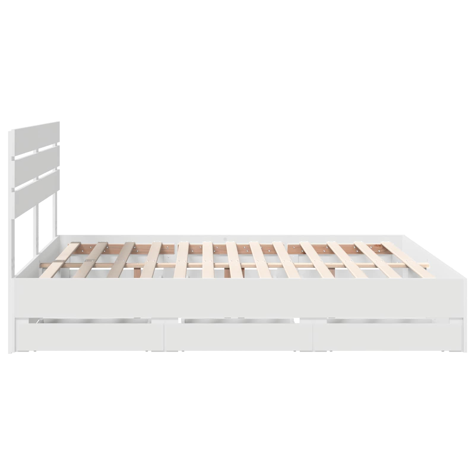 vidaXL Ramka łóżka z szufladą Biały 200 x 200 cm Drewno inżynieryjne