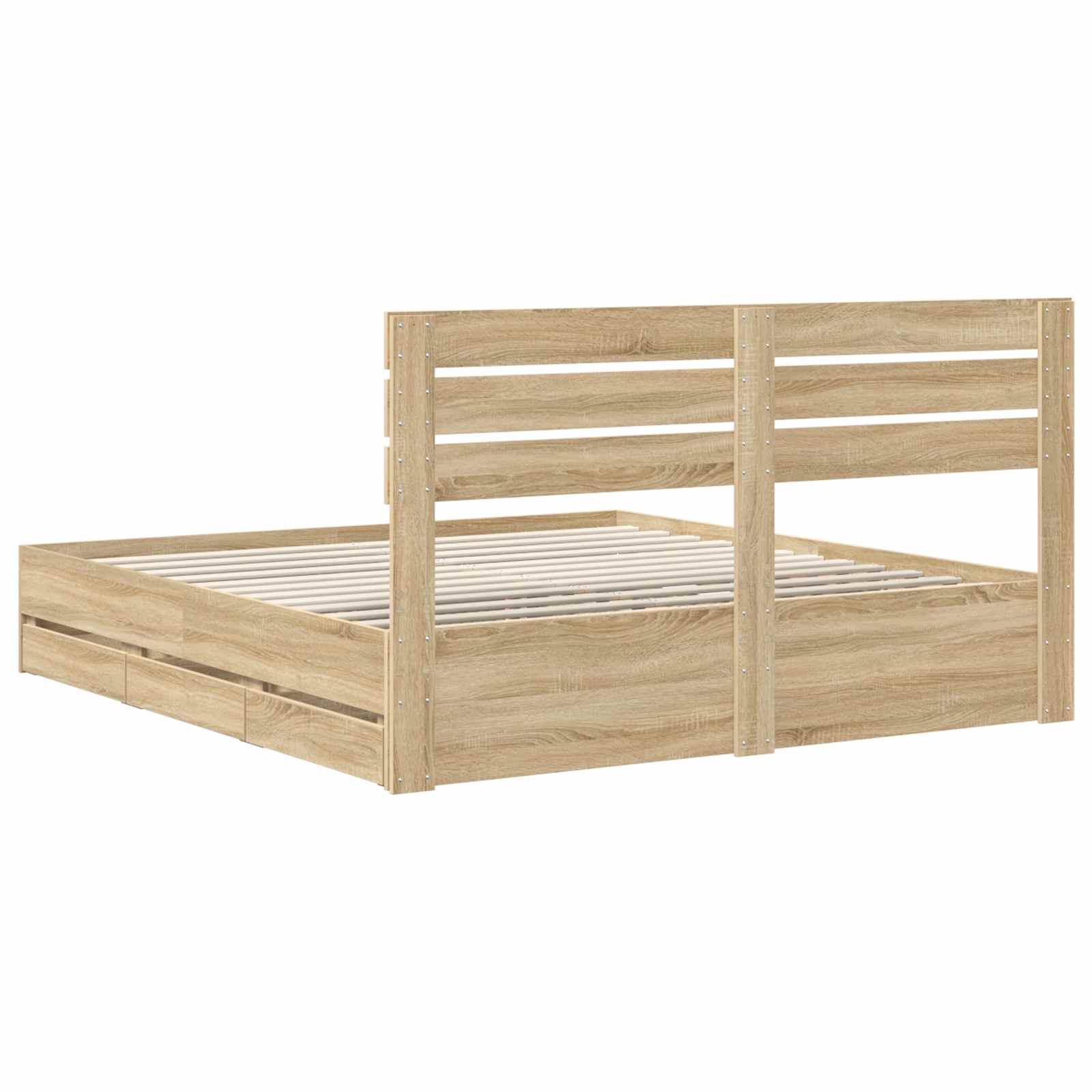 vidaXL Ramka łóżka Dąb Sonoma 200 x 200 cm Drewno inżynieryjne