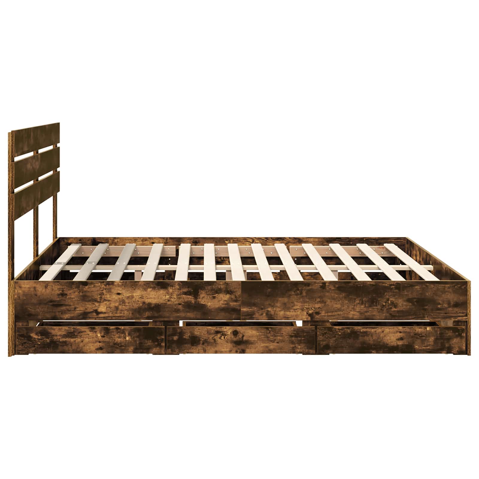 vidaXL Ramka łóżka Dąb wędzony 180 x 200 cm Drewno inżynieryjne