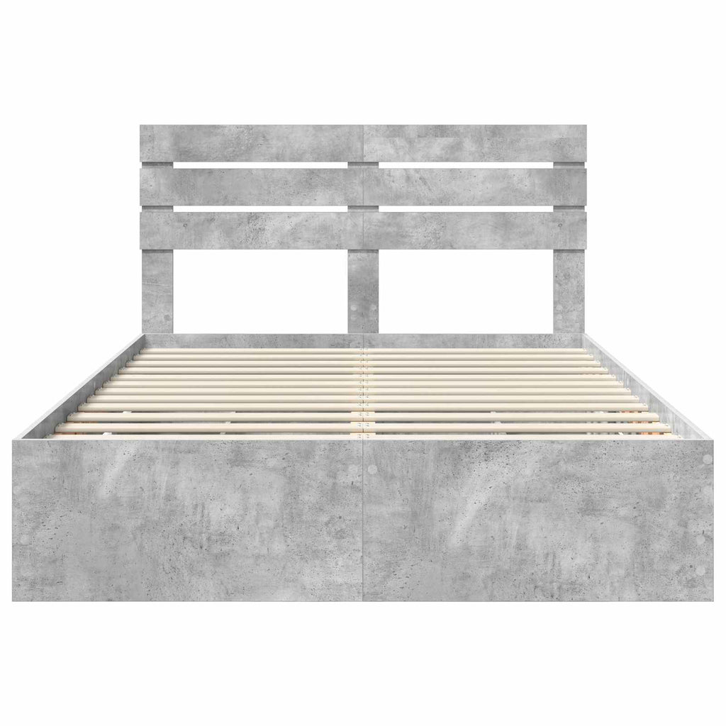 vidaXL Ramka łóżka Betonowy szary 160 x 200 cm Drewno inżynieryjne