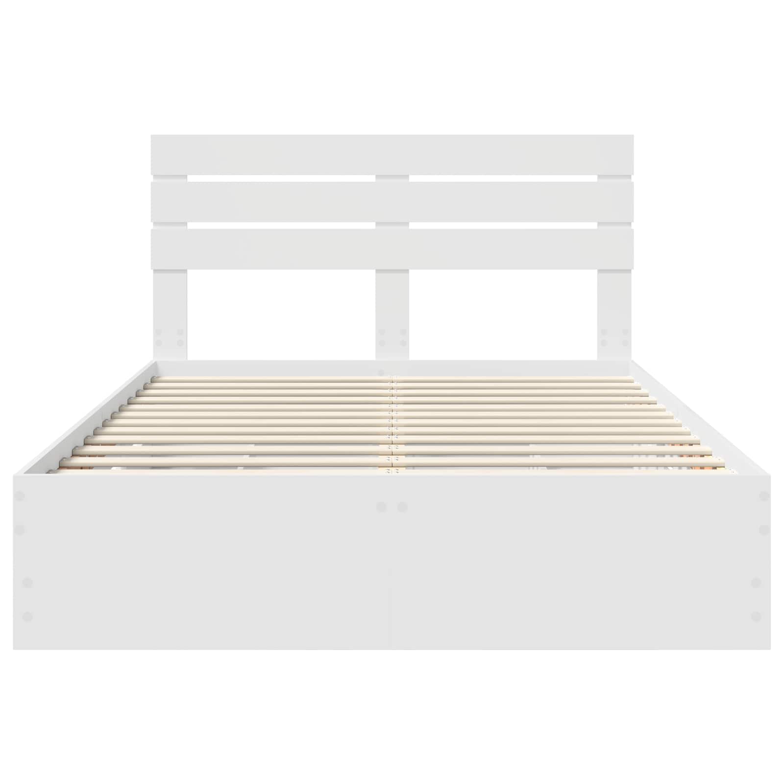 vidaXL Ramka łóżka z szufladą Biały 150 x 200 cm Drewno inżynieryjne