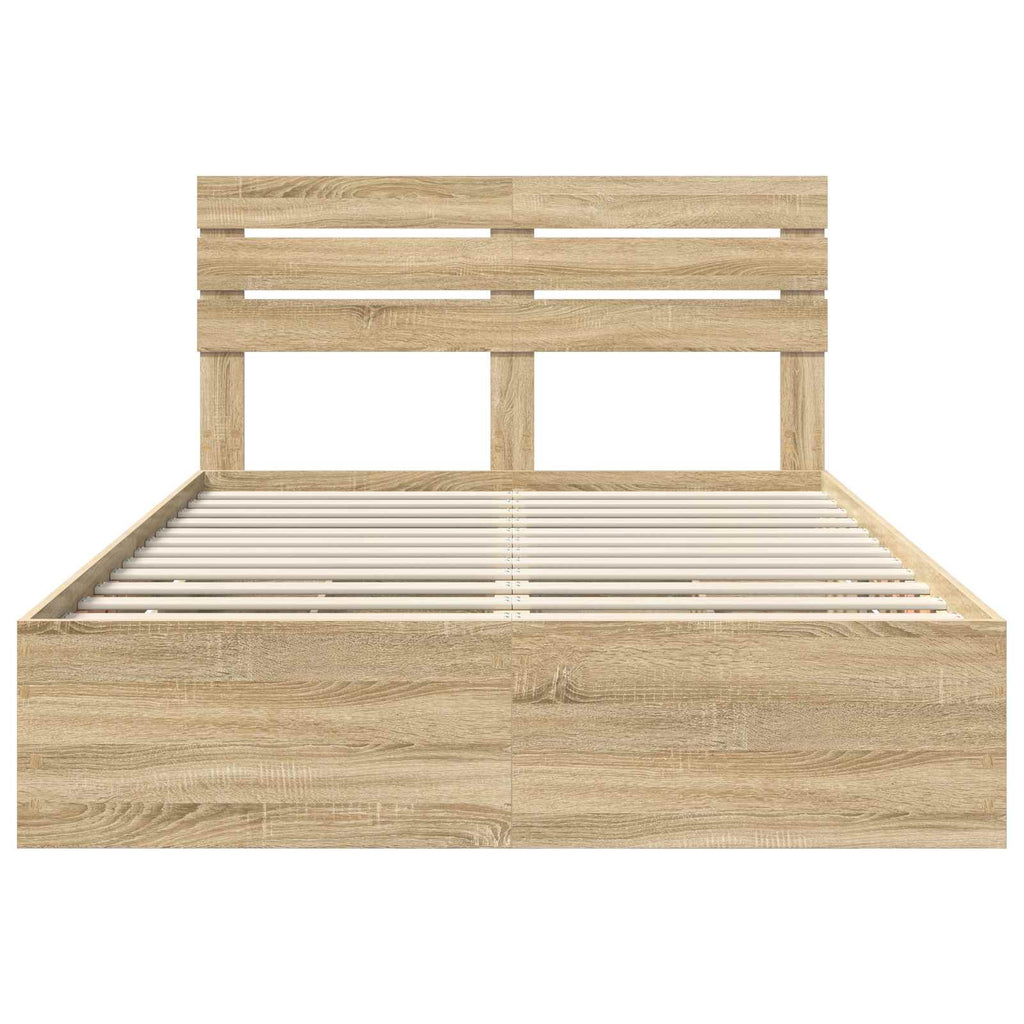vidaXL Ramka łóżka Dąb Sonoma 150 x 200 cm Drewno inżynieryjne
